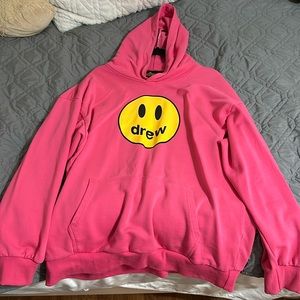 Drew house pink smiley hoodie